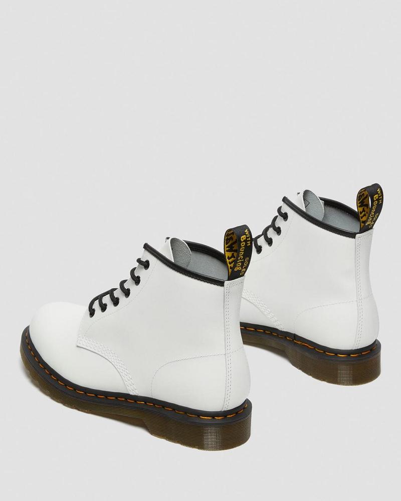 Botines Dr Martens 101 Yellow Stitch Smooth Cuero Hombre Blancos | MX 387HAP